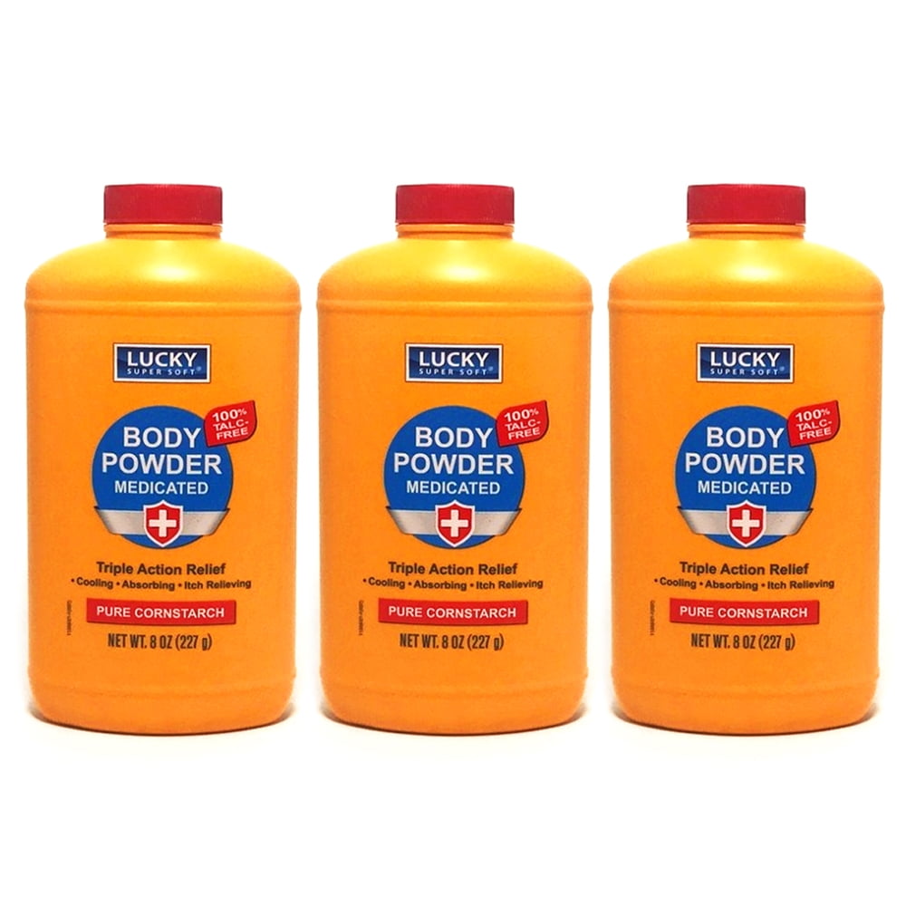 3PCS Body Powder Medicated 8 oz Cooling Itch Triple Action Relief 100