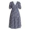 thumbnail image 5 of Time and Tru Women's Cotton Tiered Midi Dress with Elbow Length Sleeves, Sizes XS-XXXL, 5 of 5