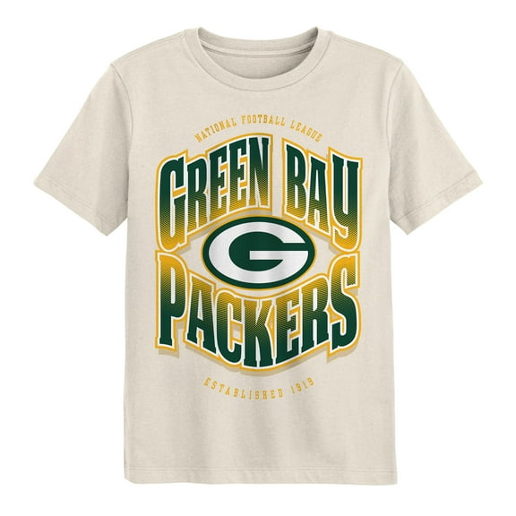 Youth Outerstuff Cream Green Bay Packers Huddle T-Shirt
