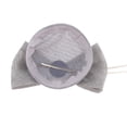 thumbnail image 2 of Tocados vintage de lino con lazo, sombrero pastillero, diadema Derby para fiesta gris, 2 of 6