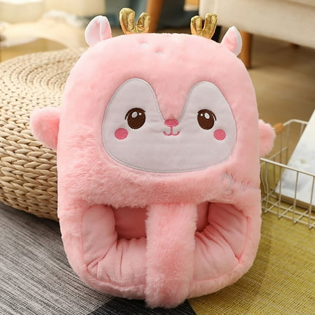 

Coerni Cartoon Plush Fawn Warm Foot Slippers Home Indoor Warm Slippers