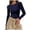 czb# Navy900, variant on CUZIBR Women'S Spring Shirt Solid Color Slim Fit Pleated Round Neck Tight Long Sleeved Ribbed Knit Casual Basic T Shirt Top Fashionable Comfortable Soft Stretch Casual Blouse Tee Tops,Navy,S