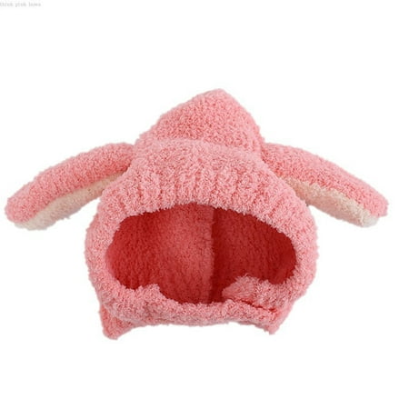 

Infant Baby Plush Hat Solid Color Rabbit Ear Warm Cap with Button for Toddler Boys Girls