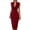 Wine, variant on Women's Midi Pencil Dress Sleeveless Draped Cowl V Neck Elegant Sheath Dress formal office Cocktail Wedding Guest Dress Evening Gown White
