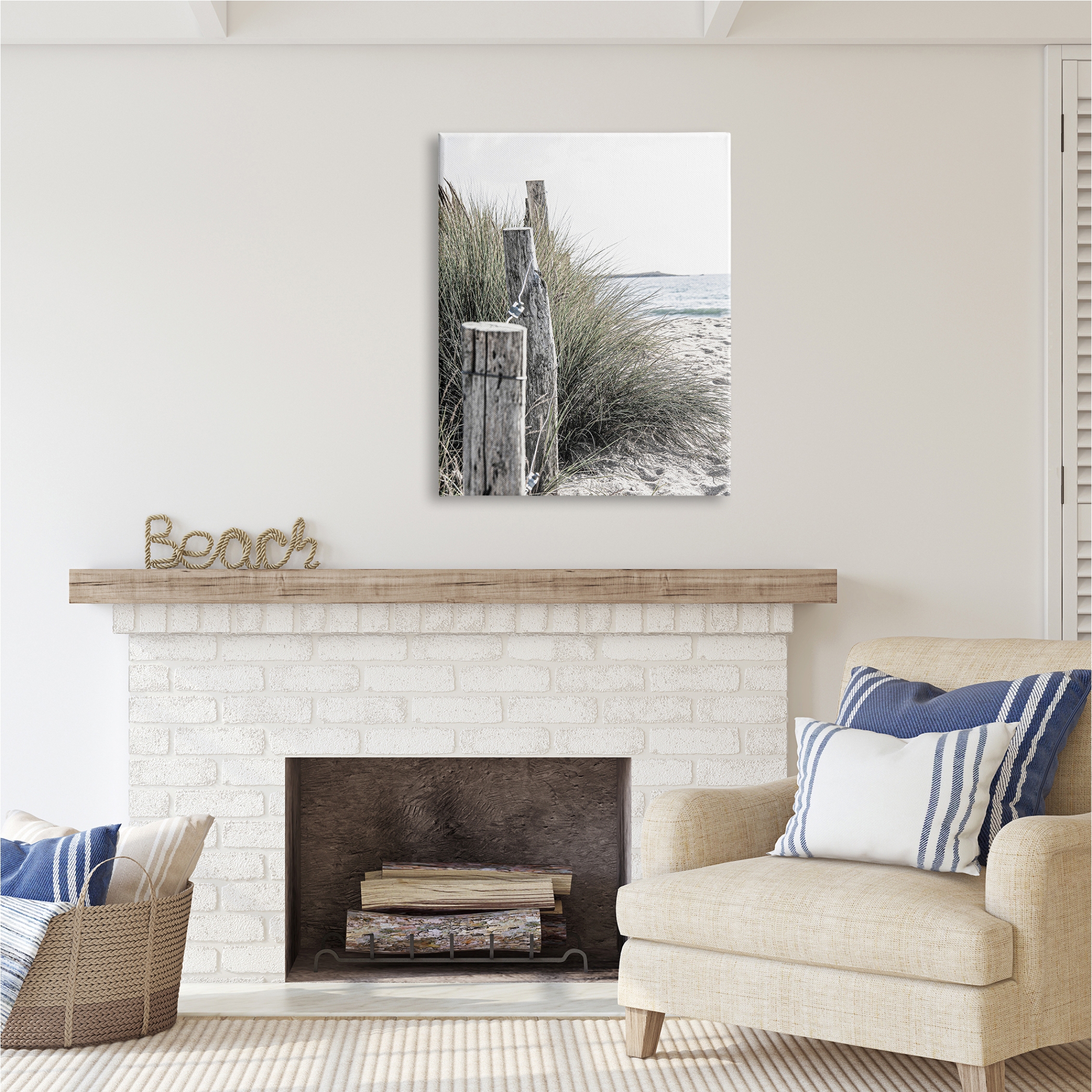 Stupell Industries Coastal Beach Landscape Nature Photography Gallery Wrapped Canvas Print Wall Art, 30 x 40