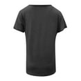 thumbnail image 6 of Kureaily Pocket Detail Short Sleeve T Shirt With Contrast Trim Casual Comfort Fit Tee Top For Everyday Wear Solid Color T shirt, 6 of 6