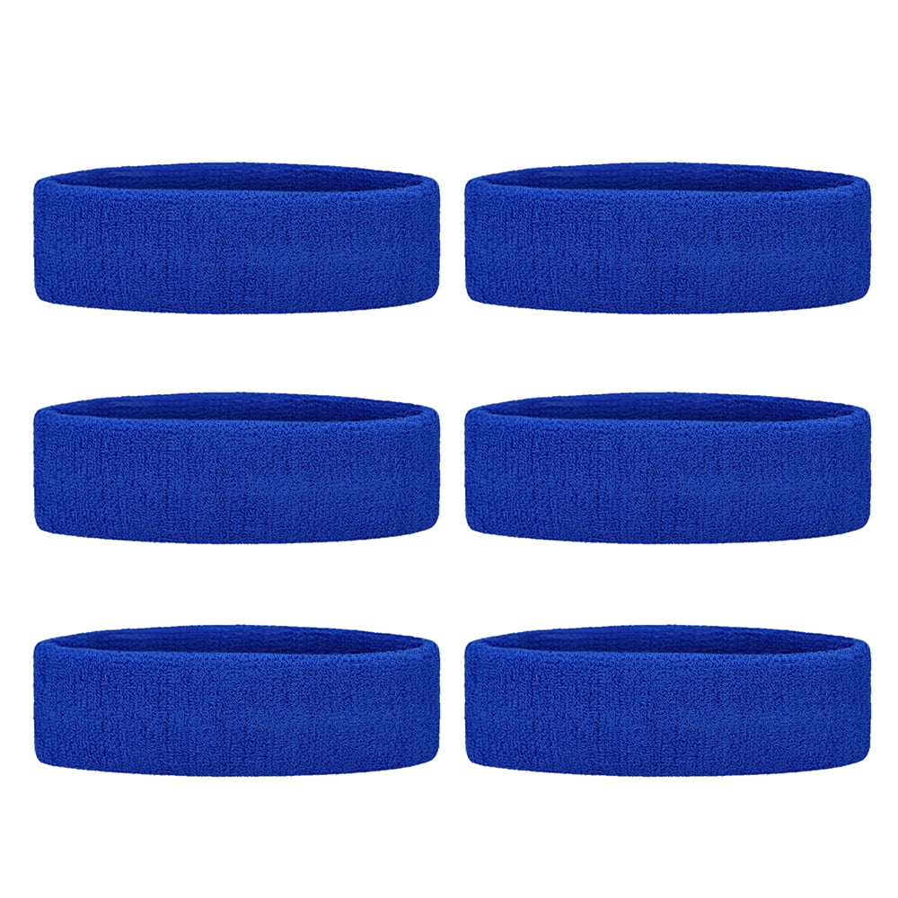 Hats & Headwear GOGO Sports Headband Sweatband Athletic Terry Cloth Head Band Royal Blue Sports