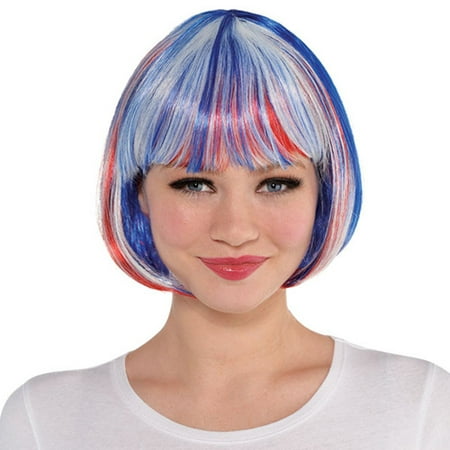 Red White and Blue Bob Wig (1ct)