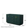 thumbnail image 3 of Wyndham Collection Miranda 60" No-Sink Wood Double Bathroom Vanity in Green/Gold, 3 of 4