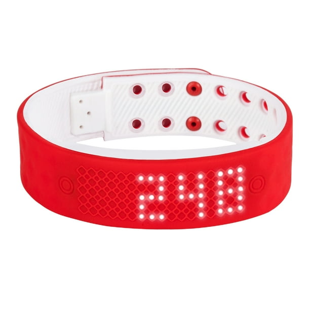 Pulsera deportiva inteligente de silicona, reloj de pulsera LED, brazalete multifuncional rojo