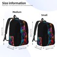 thumbnail image 2 of Yiaed Neon Psychedelic Giraffe Print Laptop Backpack Travel Canvas Backpack Vintage Aesthetic Backpack for School Knapsack Plain Backpack Backpack for School-, 2 of 5