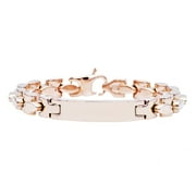 Mens Rose Plated Stainless Steel ID-Engraveable Bracelet