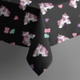 thumbnail image 5 of Black Cartoon Unicorn Heart Pattern Square Tablecloth,Waterproof Square Table Cover,Wipeable Spillproof Washable Table Cover for Home Kitchen Party Decor 52"x52"(132x132cm), 5 of 6
