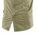 thumbnail image 5 of Short Sleeve Button Down Fishing Shirt for Men Regular Fit Nylon Work Shirt with Flap Pocket Work Utility Top for Men Size M-5XL Khaki, 5 of 5