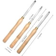 thumbnail image 2 of Woodturning Carbide Lathe Tools, 17” Full Size Wood Turning Tool Set of 3 Rougher Detailer Finisher, Includes Replacement Cutter Inserts, 2 of 6