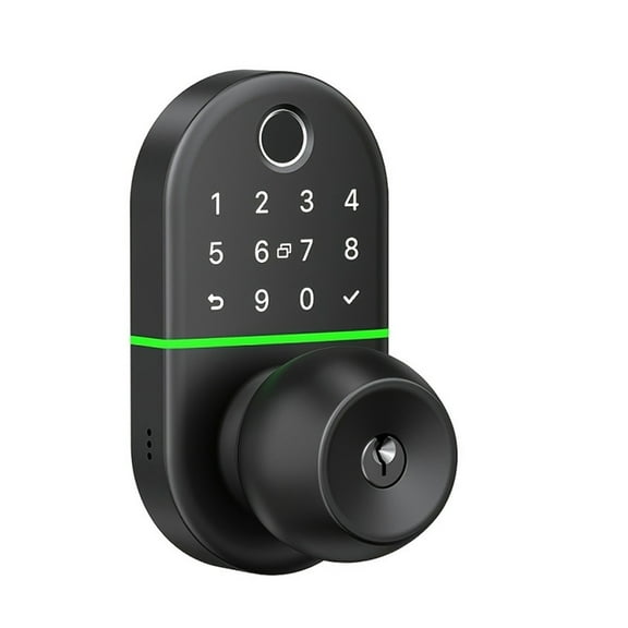 Smart Door Lock with Handle Fingerprint Electronic Knob for Front Keypad Door Lock with Handle