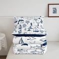 thumbnail image 5 of meiyoeat Sea Navigation Theme Queen Comforter Set For Boys,Ocean Lighthouse Cute Whale Comforter Sets Queen,Reversible,3-Piece,1 Comforter And 2 Pillowcases, 5 of 7