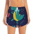 thumbnail image 2 of Goofa Dinosau Space Explorer Printed Women 2 in 1 Running Shorts,Quick Dry Athletic Workout Shorts,High Waisted Athletic Shorts with Liner Pockets-X-Large, 2 of 9