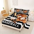 thumbnail image 2 of Castle Fairy Baseball Glove Bat Queen Sheets 4 Pieces, Vintage USA Flag Queen Sheet Sets, Brown Black,1 Fitted Sheet, 1 Flat Sheet and 2 Pillowcases, 2 of 6