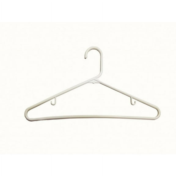International Hanger White Plastic Tubular Suit Hanger for Tops or Pants, 144 Pack