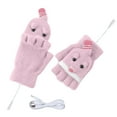 thumbnail image 7 of IDALL Winter Fingerless Gloves for Women Men Warm Knitted Convertible Mittens Flap Cover Pink One Size, 7 of 7