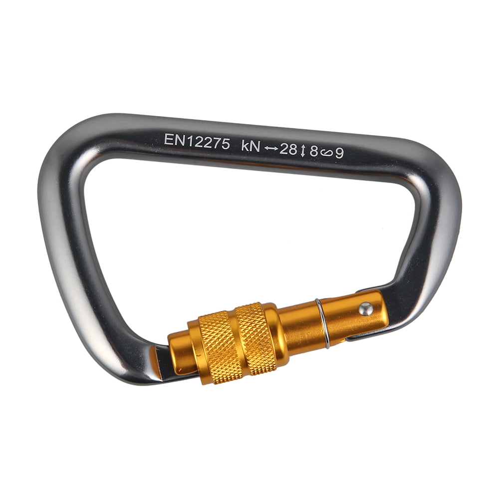 Heavy Duty 30KN Aluminum Locking Carabiner Clip D-Ring Snap Screw Hook Climbing 