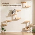 thumbnail image 6 of Cat Wall Shelves, 2-Tier Cat Shelves with Sisal Scratching Post, Sisal Mat Solid Pine Wood Wall Mounted Cat Climbing Furniture, Modular Design, 6 of 8