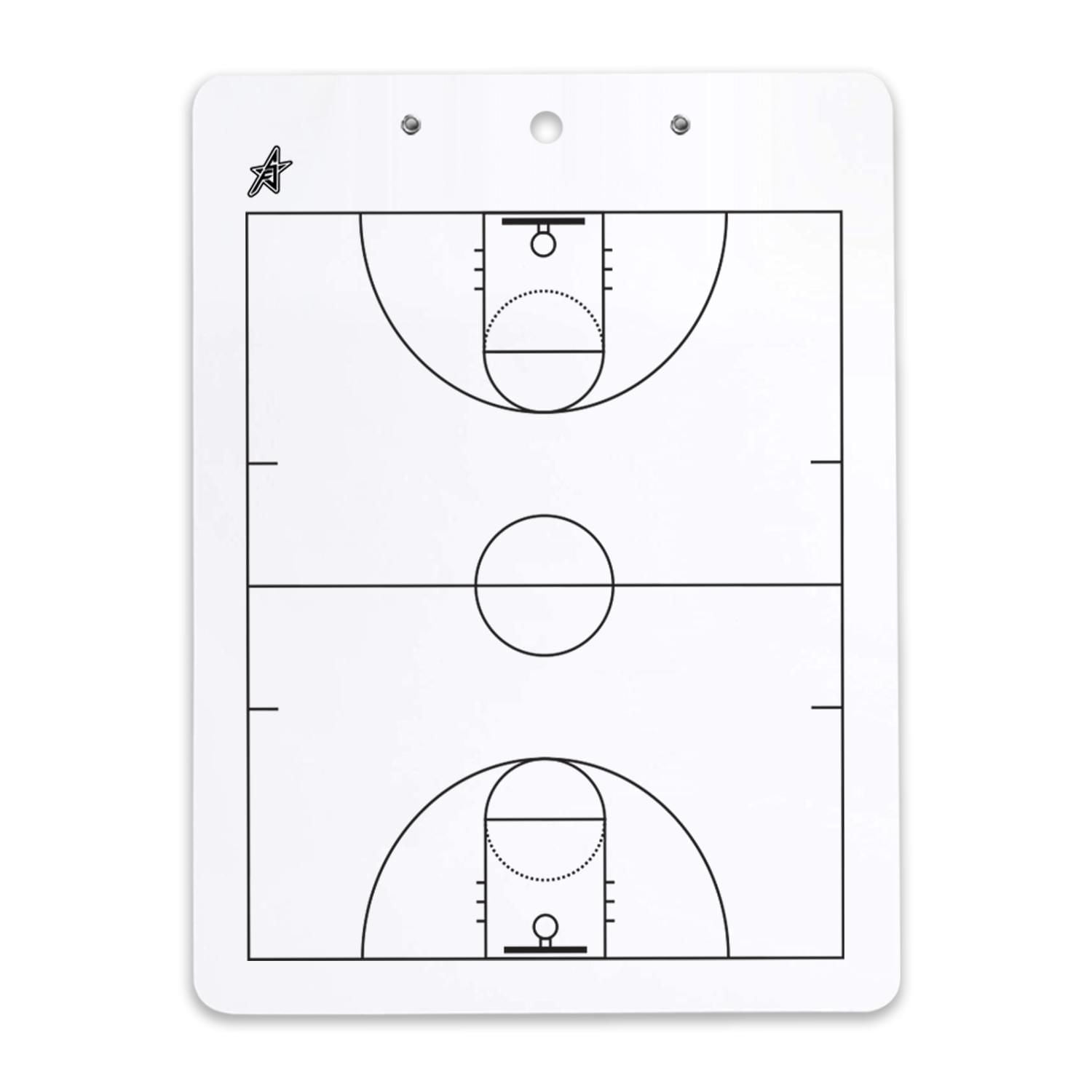 Future Stars 2 in 1 Coaching Dry-Erase Clipboard with Marker - Soccer and Basketball