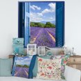 thumbnail image 2 of Designart 'View of Lavender Field Through Blue Open Cottage Window' Farmhouse Framed Canvas Wall Art Print, 2 of 4