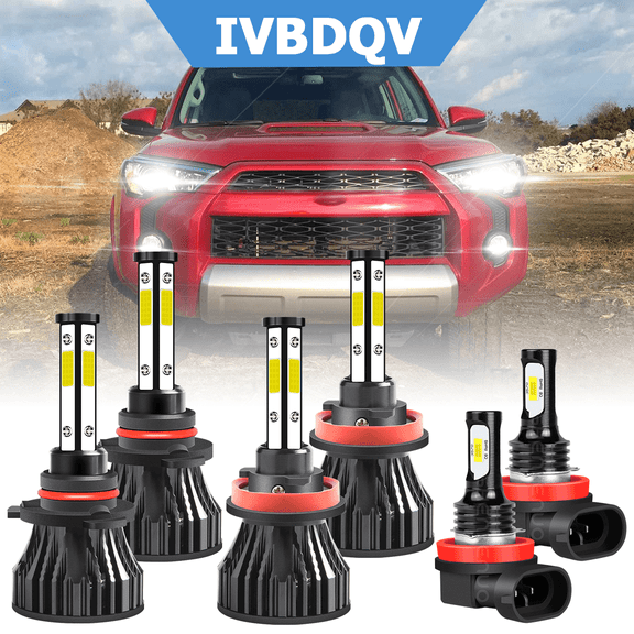 For Toyota 4Runner 2010-2020 LED Headlight Bulbs 9005 High H11Low Beam H11 Fog Light Combo Kit 6Pcs