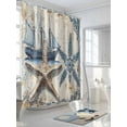 thumbnail image 3 of Fsddascl Vintage Nautical Shower Curtain Set - 72" x 78" Washable Bathtub Curtain with 12 Hooks, Summer Coastal Floral Starfish Waterproof Fabric Stall Shower Curtains for Bathroom/Bathtub Décor, 3 of 6