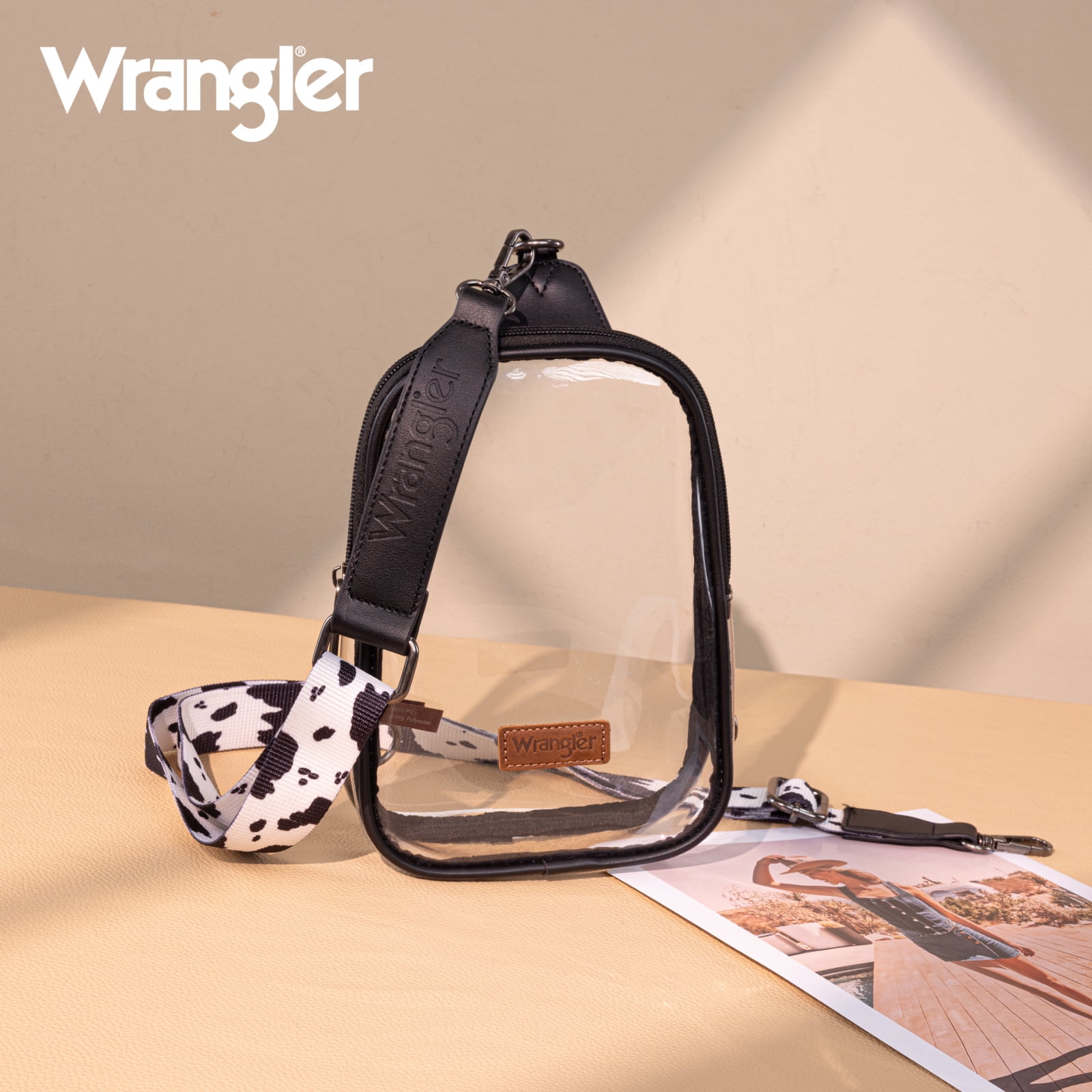 Wrangler Crossbody Clear Sling Bags for Women Stadium Approved Cross Body Purse for Sports Events Concerts
