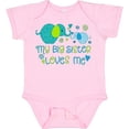 thumbnail image 3 of Inktastic My Big Sister Loves Me Cute Elephants Boys or Girls Baby Bodysuit, 3 of 5