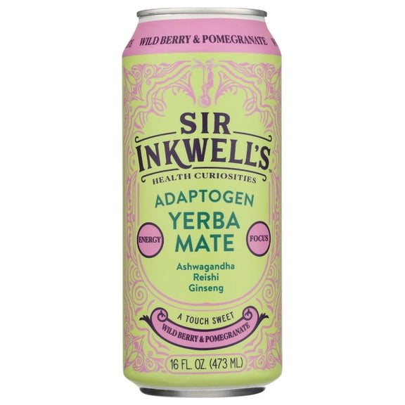Sir Inkwell's - Wild Berry Pomegranate Yerba Mate, 16 Fo (Pack of 12)