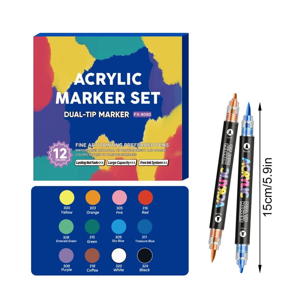 Giaone Double Sided Watercolor Markers Flexible Brush Pens Art Markers Paint Markers