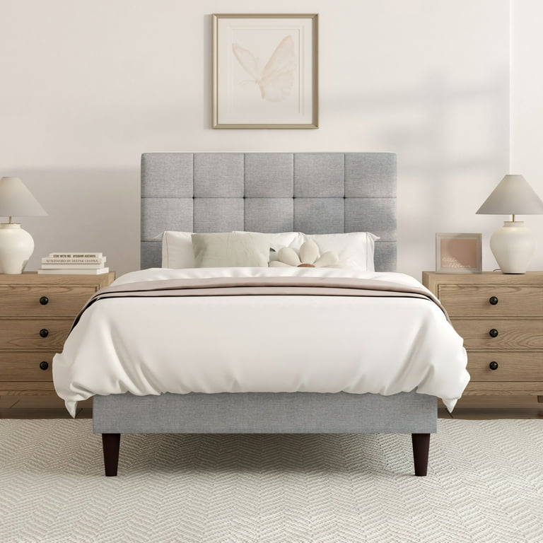 Mainstays Hillside Square Tufted Upholstered Twin Platform Mainstays Hillside Square Tufted Upholstered Twin Platform