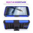 thumbnail image 2 of Value Pack for 5" ZTE Prestige 2 ZTE Maven 3 ZTE Overture 3 Hybrid Holster Built-In Kickstand Belt Clip 3-layer Protections Shockproof Resistant Rugged Defender Bumper Phone Case + [Blue], 2 of 4