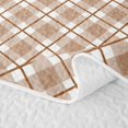 thumbnail image 5 of Manfei Modern Checkered Twin Quilt Set,Geometric Check Twin Coverlet Set,Brown White,2 Pieces,1 Bedspread and 1 Pillowcase, 5 of 7