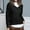 Black, variant on Women's Layered Sweater Solid Color Classic V-Neckline Fitted Ribbed Cuffs Blouses Soft Warmkeeping Fabric for Cold Weather Tops(Black,L)