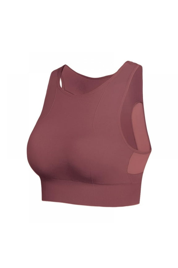 Women Breathable Mesh Sports Bras Shockproof Padded Athletic Running Vest