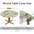 thumbnail image 2 of Christmas Pattern Round Table Cloth Cover Snowflake Red Berry Leaves Winter Green Tablecloth for Indoor Outdoor Picnic Party Fit for 40"-44" Round Tables, 2 of 4