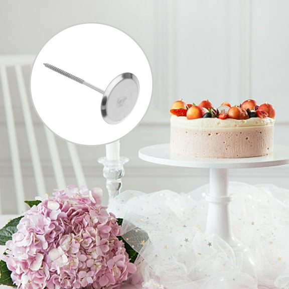 HOMEMAXS Cake Decorating Tool Stainless Steel Flower Nails for Making Icing Flowers on Cakes and Cupcakes Silver 4 Pieces