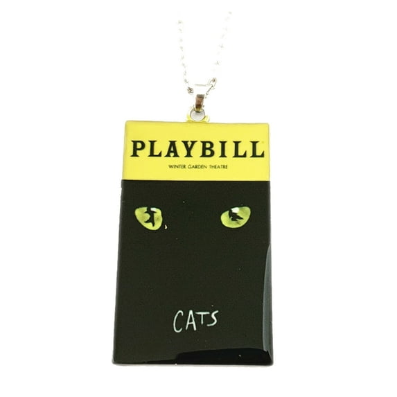 Cats! Broadway Musical Playbill Silvertone Charm Pendant Necklace