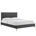 thumbnail image 2 of Modway Yasmine Channel Tufted Performance Velvet King Platform Bed in Charcoal, 2 of 8