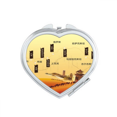 thumbnail image 1 of Camel Desert Along the Way to the Silk Road Map Mirror Travel Magnification Portable Handheld Pocket Makeup, 1 of 3