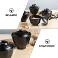 thumbnail image 2 of UPKOCH Soup Rice Bowl Faux Ceramic Bowl With Lid, 4in Japanese Ramen Bowl Frosted Threaded Design For Home Restaurant (Black), 2 of 8