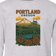 thumbnail image 4 of Inktastic Portland Oregon Scenic Bridge and Mountain Artwork Long Sleeve Youth T-Shirt, 4 of 5