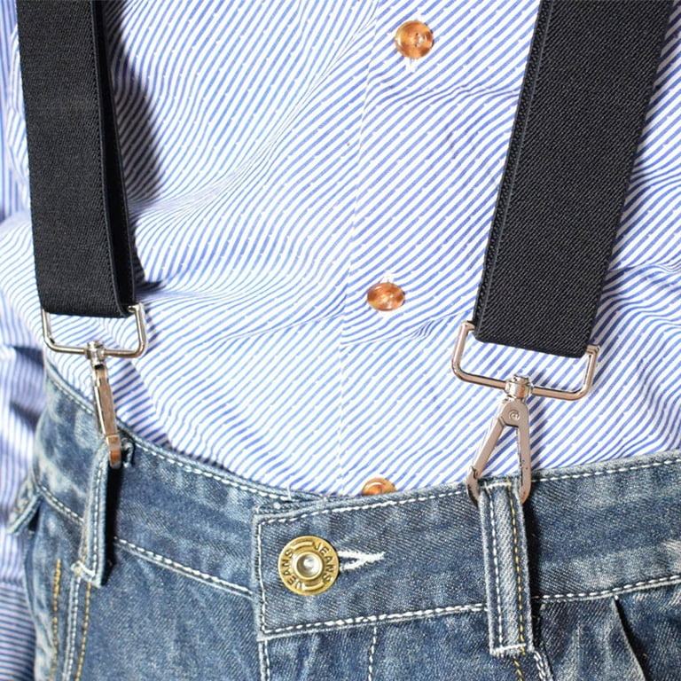 Kedofe Suspenders for Men x Y Back 2/ 1.6 Band Wide Adjustable Straps with Straight Metal Clips