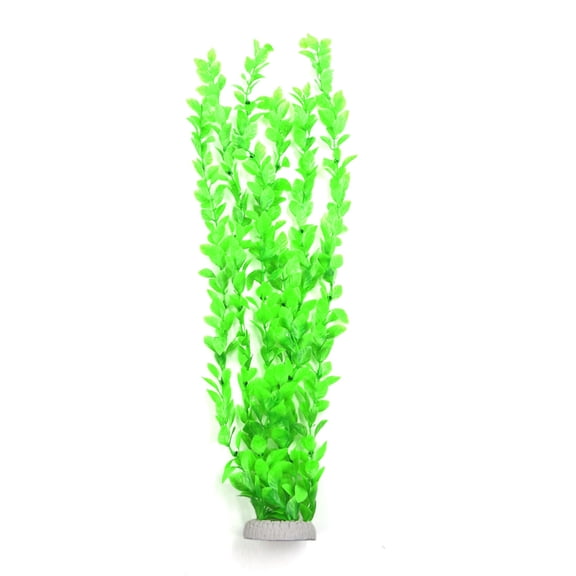Green Plastic  Plant Grass Aquarium Fish Tank Decoration with Ceramic Base