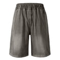 thumbnail image 7 of Generic Jorts for Teen Boys Y2K Baggy Jean Shorts Retro Pull On Denim Shorts Elastic Waist Loose H𝐢p Hop Jorts Pockets Soft Football, 7 of 7